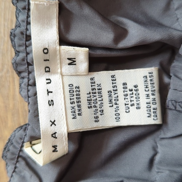 MAX STUDIO Gunmetal BOW TIE Dress LUREX Blend  M - Picture 7 of 12